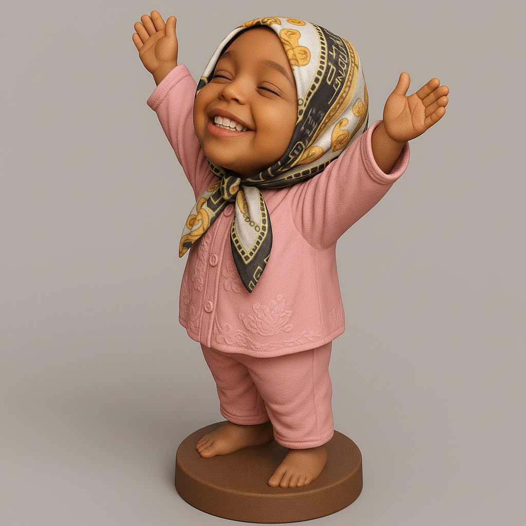 face anatomy 3d model-create 3d face model from photo_Joyful Child Figure for 3D Printing