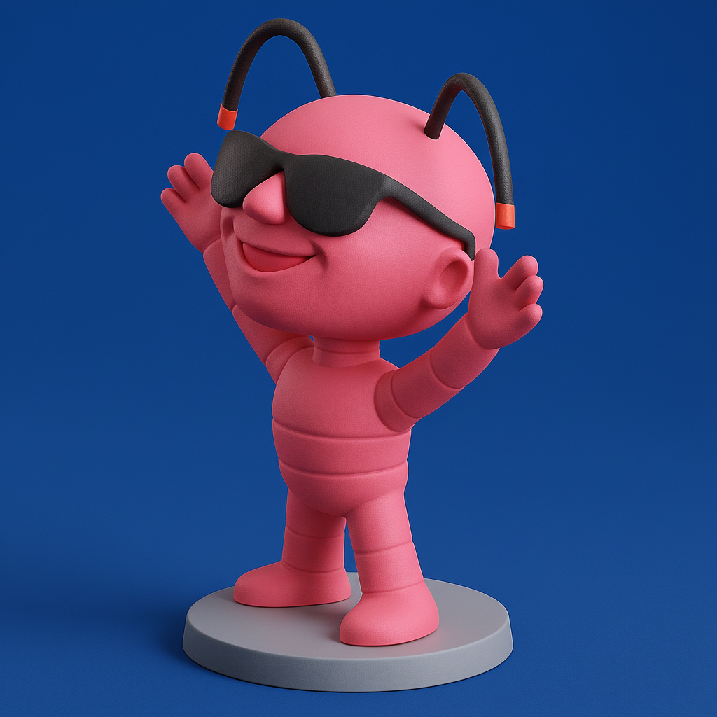 silhouette 3d printer maker-3d portrait printing_Playful Sunglasses Character 3D Model