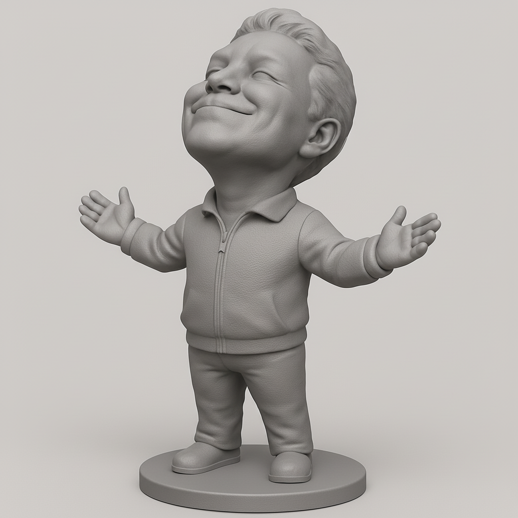 silhouette 3d printer maker-3d portrait printing_Uplifting Happy Person Figurine - Embrace Joy 3D Print