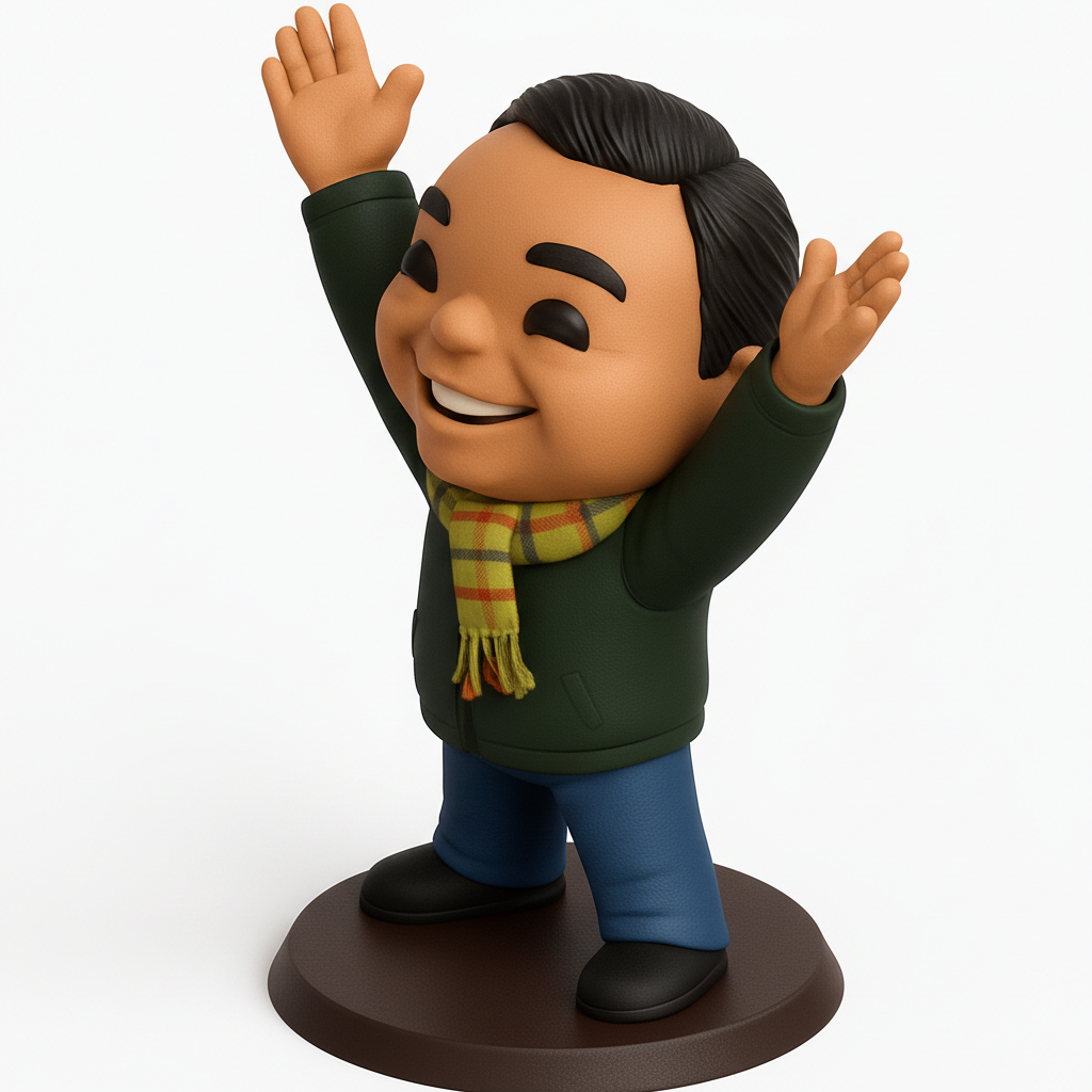 face anatomy 3d model-create 3d face model from photo_Uplifting Desk Buddy: Cheerful Character Figurine