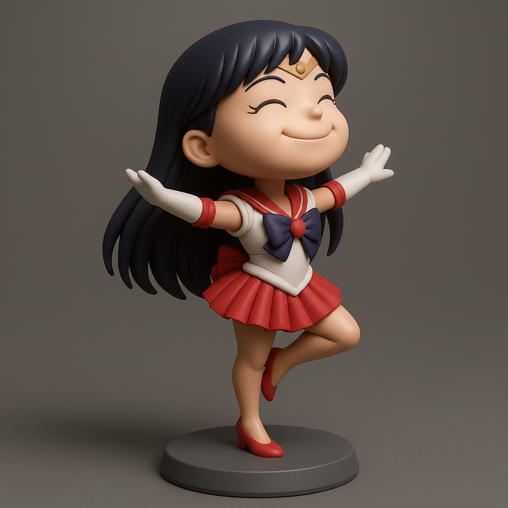 face anatomy 3d model-create 3d face model from photo_Charming 3D Sailor Scout Figurine