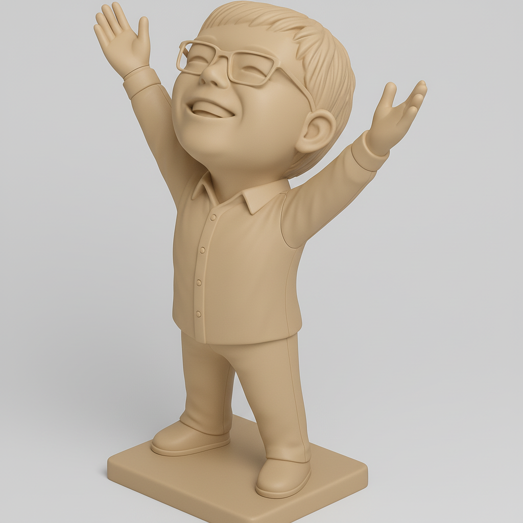 face anatomy 3d model-create 3d face model from photo_Joyful Kid Character for 3D Printing