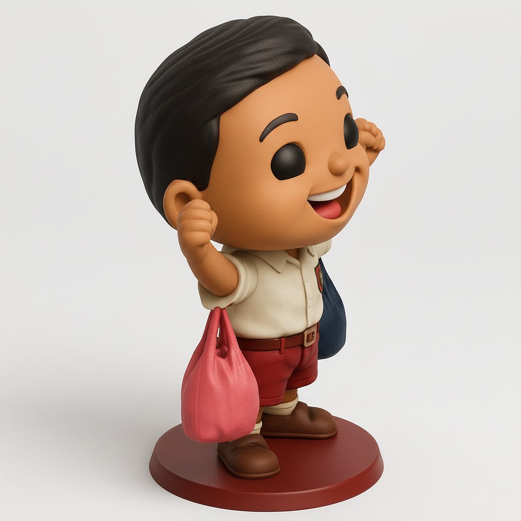 face anatomy 3d model-create 3d face model from photo_Joyful Student Figure with Bags - Celebrate Achievements!