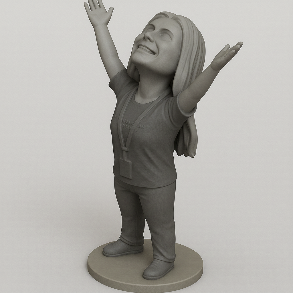 face anatomy 3d model-create 3d face model from photo_Joyful Celebratory Figure for 3D Printing