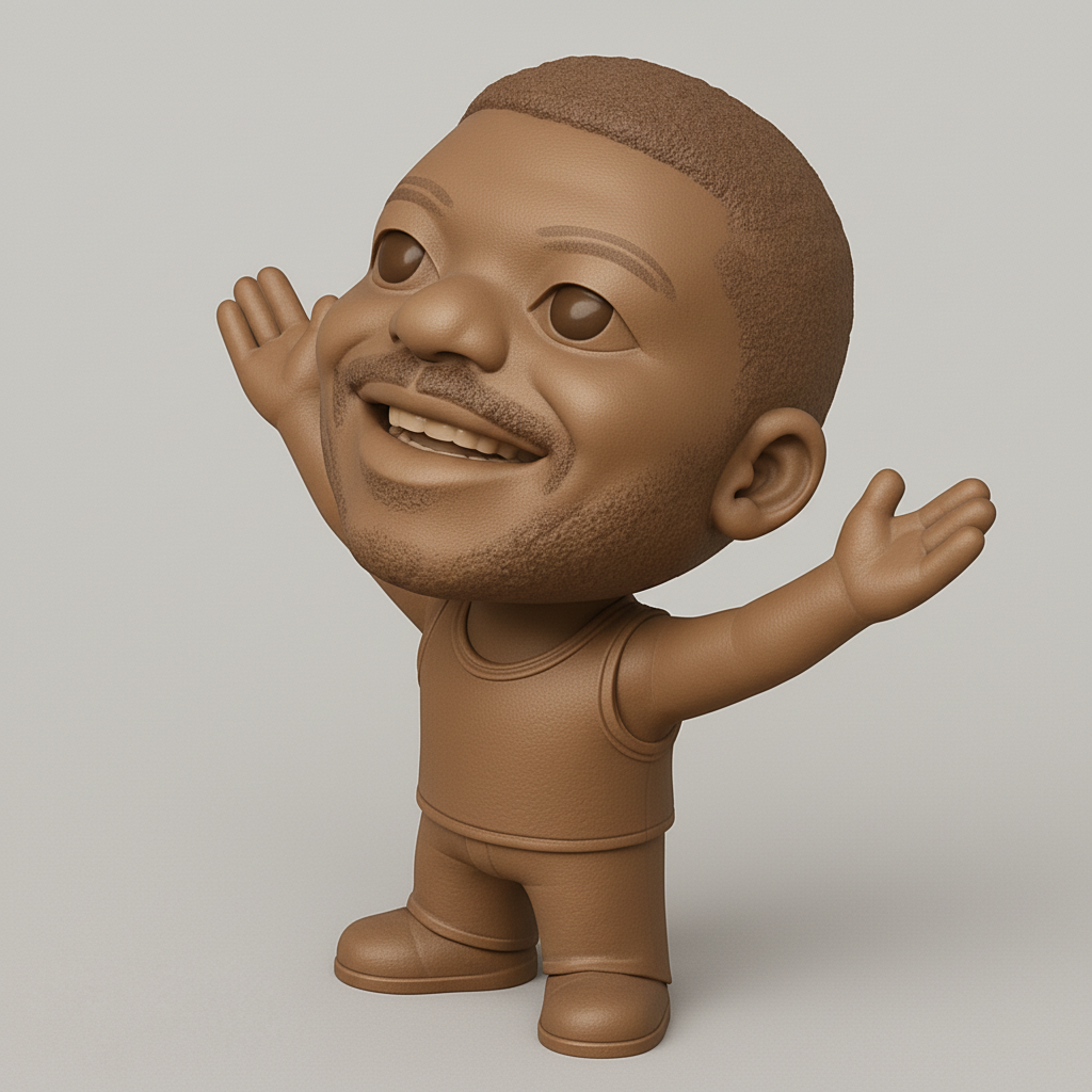 face anatomy 3d model-create 3d face model from photo_Joyful Welcoming Character Bobblehead Style