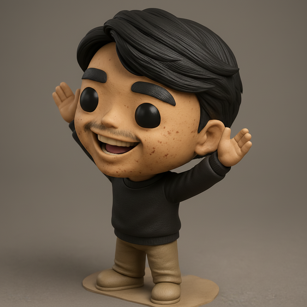 face anatomy 3d model-create 3d face model from photo_Smiling Chibi Figurine: Bring Joy to Your Desk!