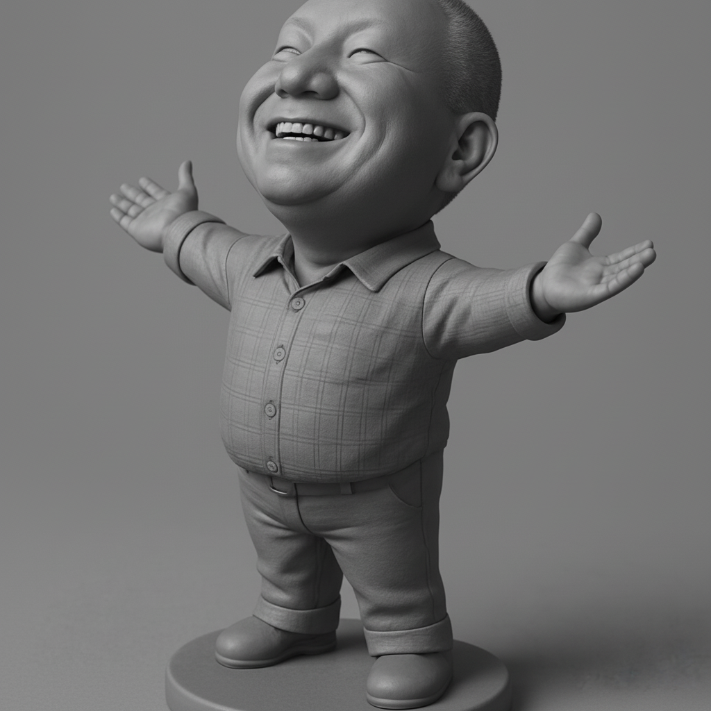 face to 3d model ai-3D portrait printing from photo_Joyful Embrace Figurine - Spread Happiness with a Print!