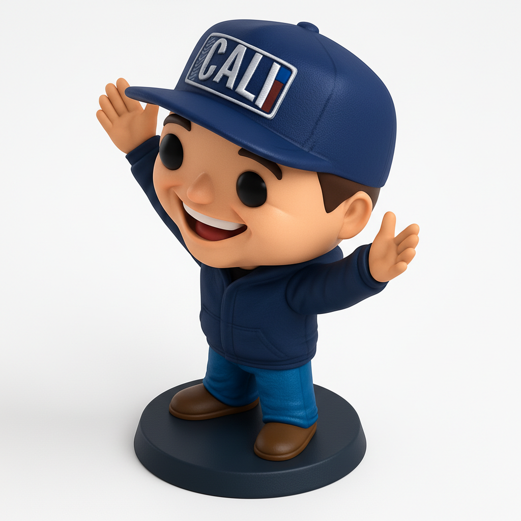 face anatomy 3d model-create 3d face model from photo_Cali Vibe Buddy Figurine - Golden State Pride!