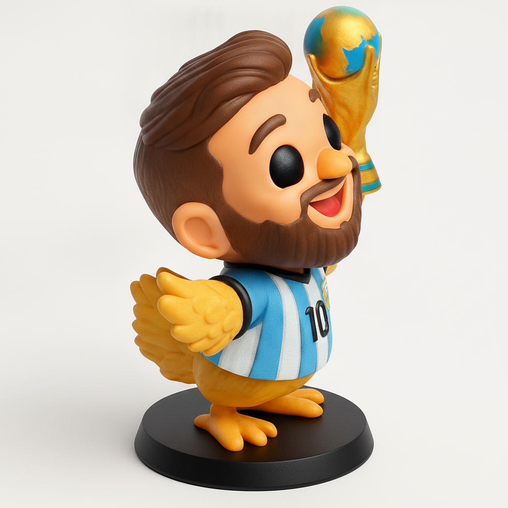 face anatomy 3d model-create 3d face model from photo_Messi World Cup Bird Champion Figurine