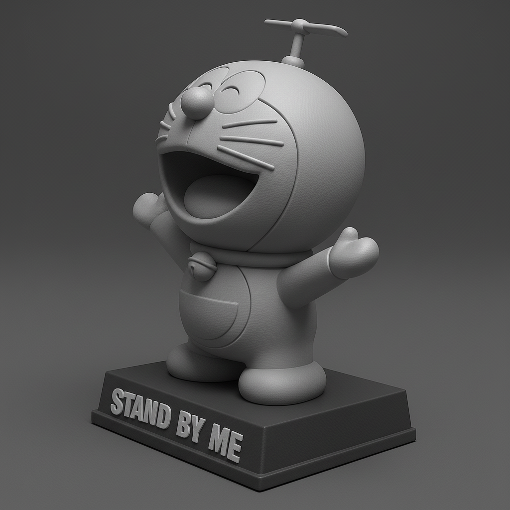 silhouette 3d printer maker-3d portrait printing_Dancing Doraemon Figurine