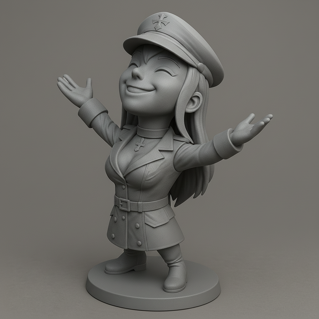 face anatomy 3d model-create 3d face model from photo_Charming Commander Figure for Your Collection