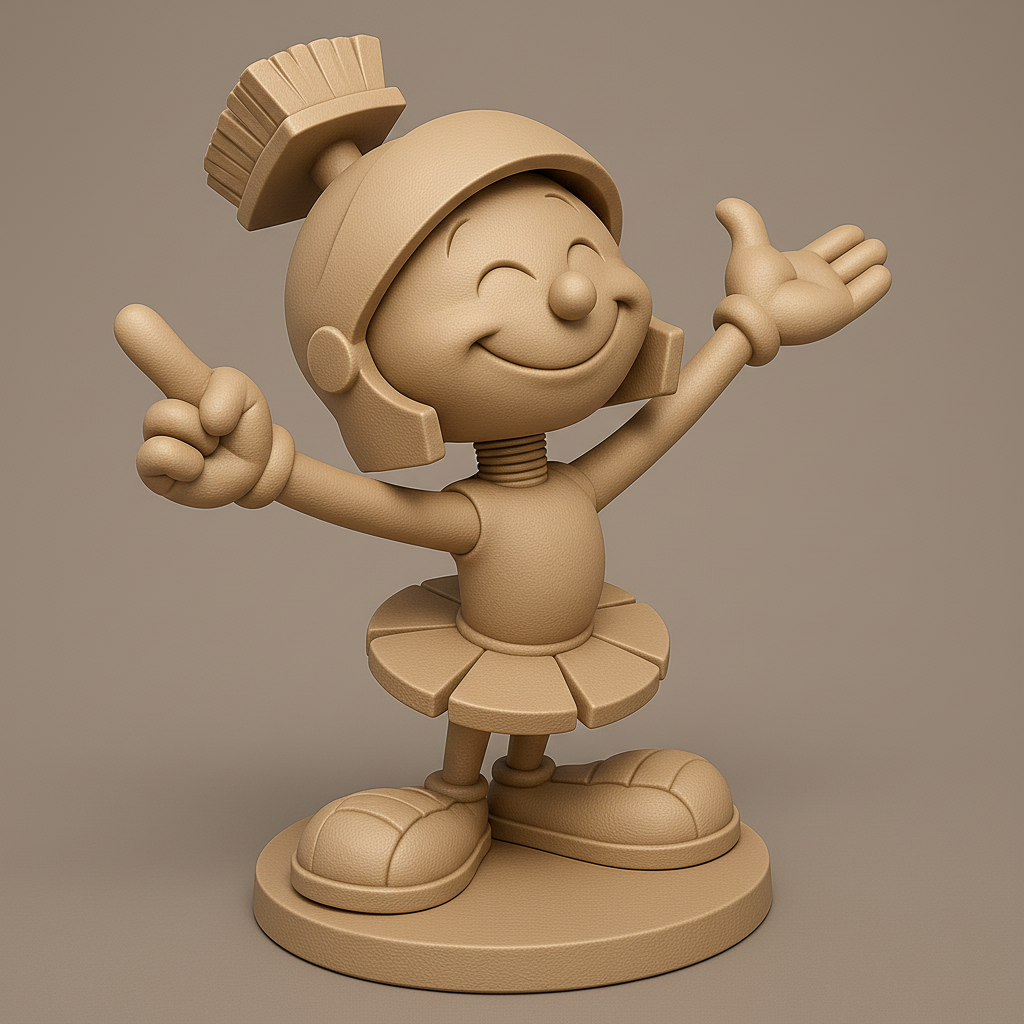 silhouette 3d printer maker-3d portrait printing_Cheerful Cartoon Knight Figurine