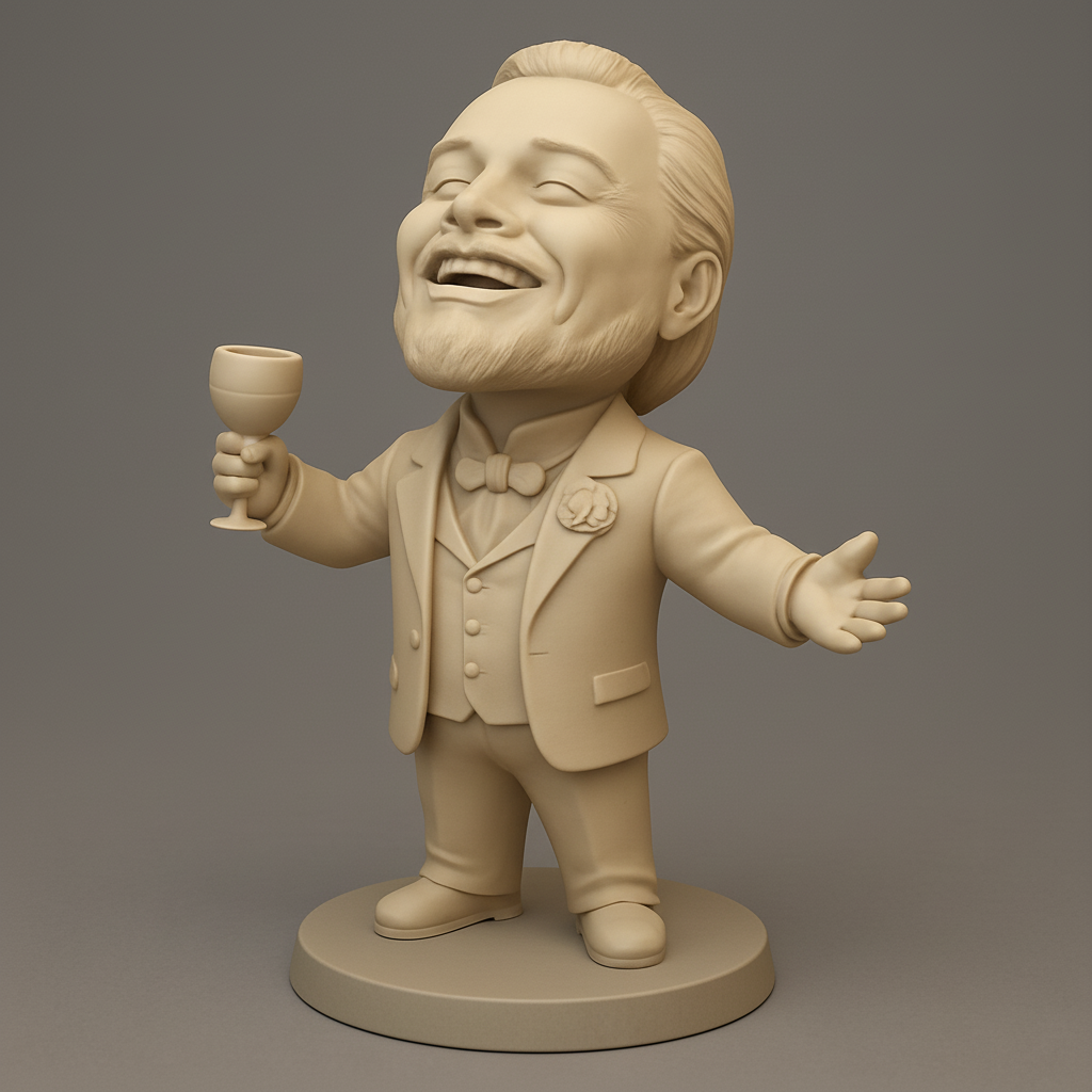 face to 3d model ai-3D portrait printing from photo_Celebratory Toast Bobblehead: A Joyful 3D Print!