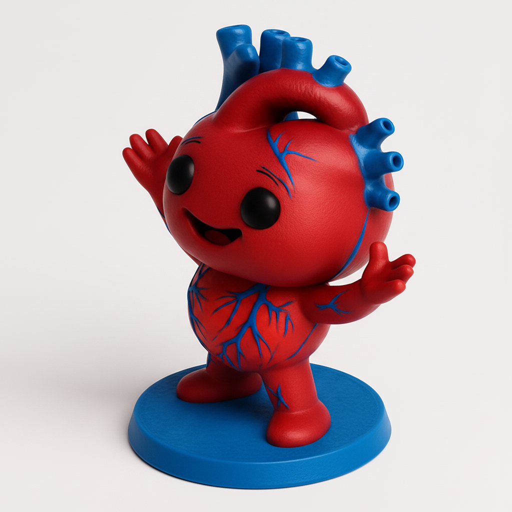 face anatomy 3d model-create 3d face model from photo_Adorable Anatomical Heart Buddy - Health & Happiness!