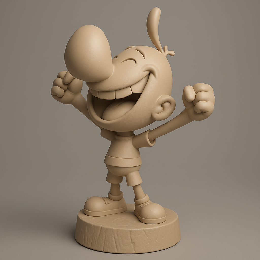 silhouette 3d printer maker-3d portrait printing_Joyful Character Figurine for 3D Printing