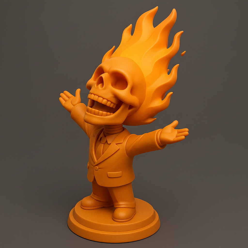 face anatomy 3d model-create 3d face model from photo_Flaming Skull Figurine for Fun Displays