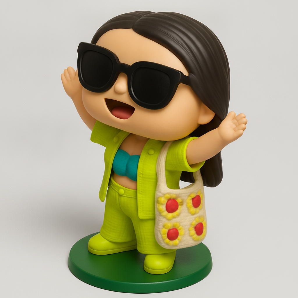 face anatomy 3d model-create 3d face model from photo_Vibrant Summer Joy Figurine - Cute Desk Decor