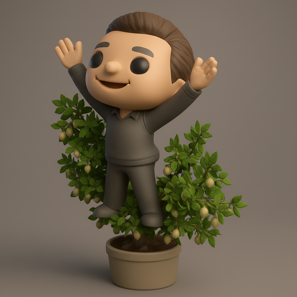 face to 3d model ai-3D portrait printing from photo_Celebration of Growth: Man & Lemon Tree Figurine