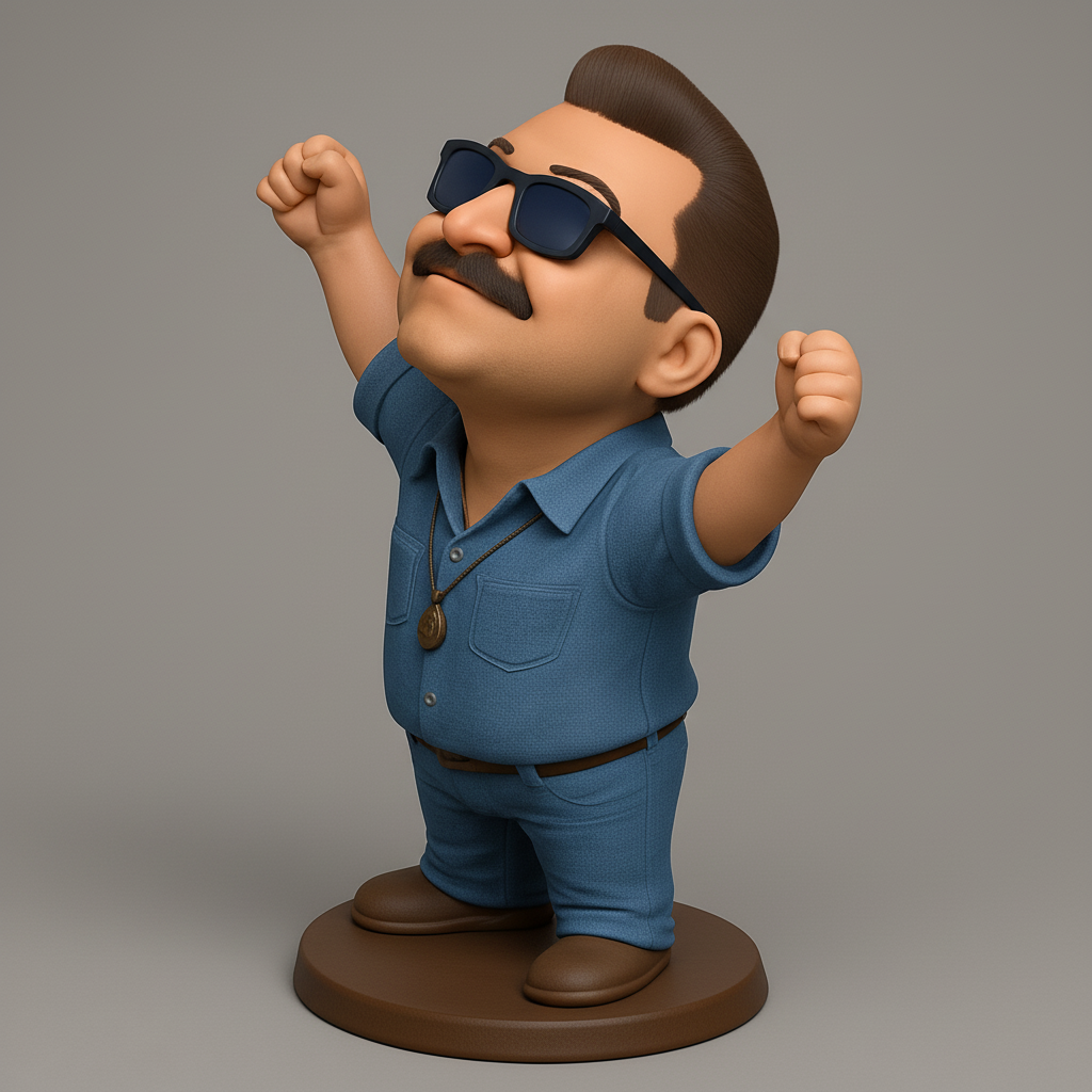 face to 3d model ai-3D portrait printing from photo_Triumphant Mr. Mustache Desk Figurine