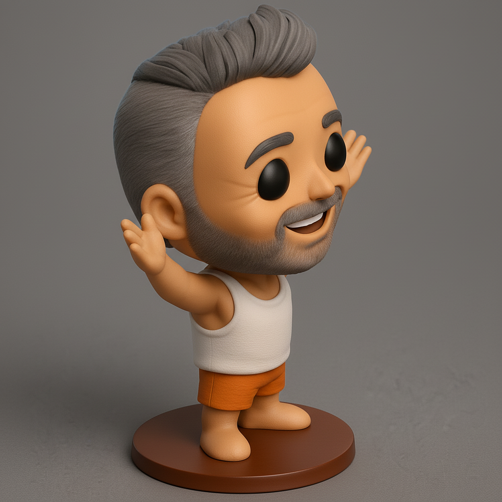 face anatomy 3d model-create 3d face model from photo_Cheerful Waving Desk Buddy 3D Print