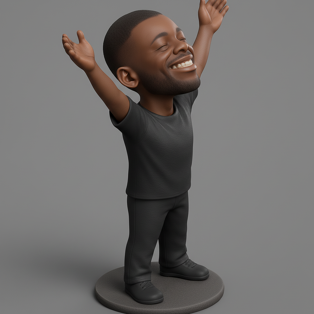 face anatomy 3d model-create 3d face model from photo_Uplifting Joyful Man Figurine