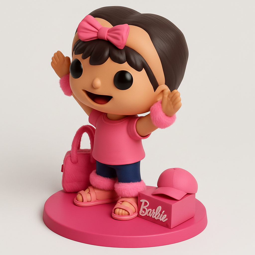 face to 3d model ai-3D portrait printing from photo_Vibrant Barbie-Inspired Figurine & Accessories