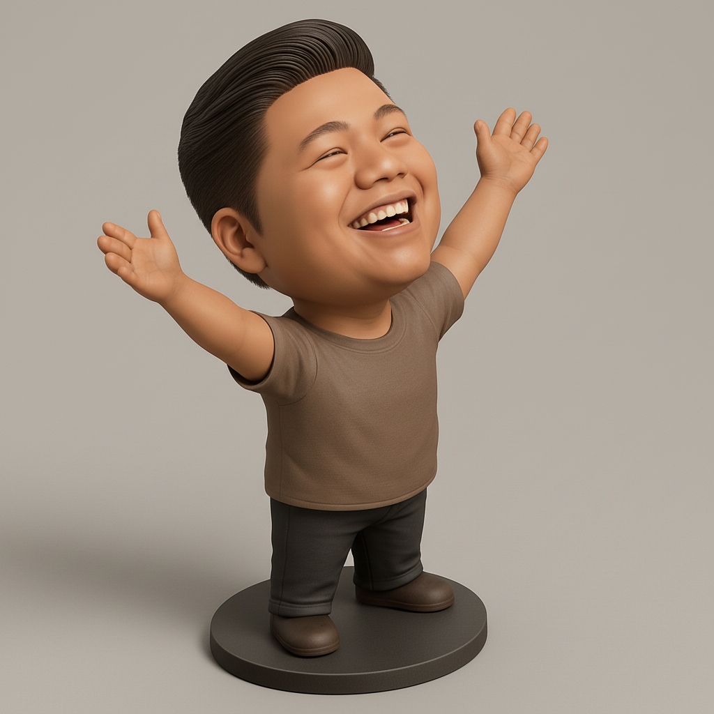 face to 3d model ai-3D portrait printing from photo_Pure Joy Bobblehead: A Happy Character for Your Desk!