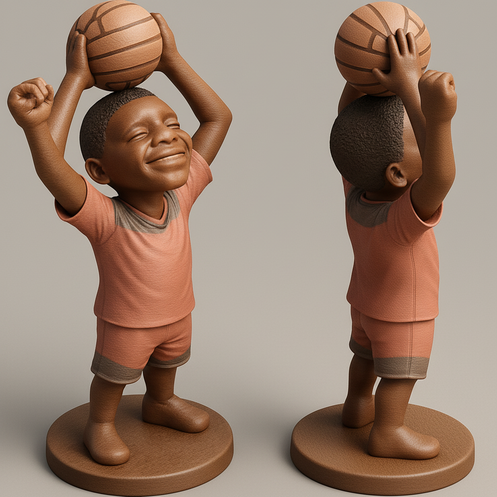 silhouette 3d printer maker-3d portrait printing_Little Champion Statue: Celebrate Sports & Joy