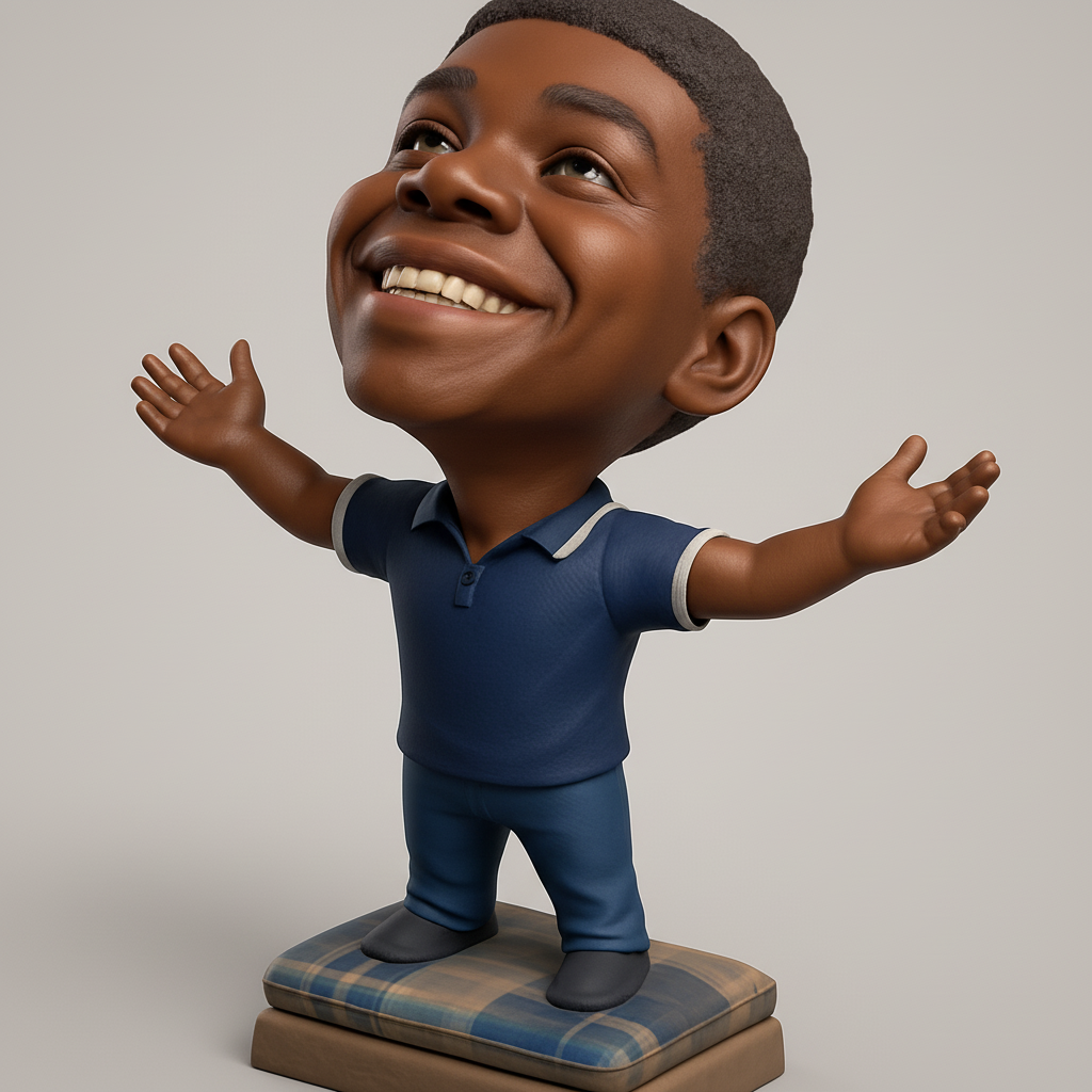 silhouette 3d printer maker-3d portrait printing_Happy Kid Bobblehead: A Symbol of Joy & Hope