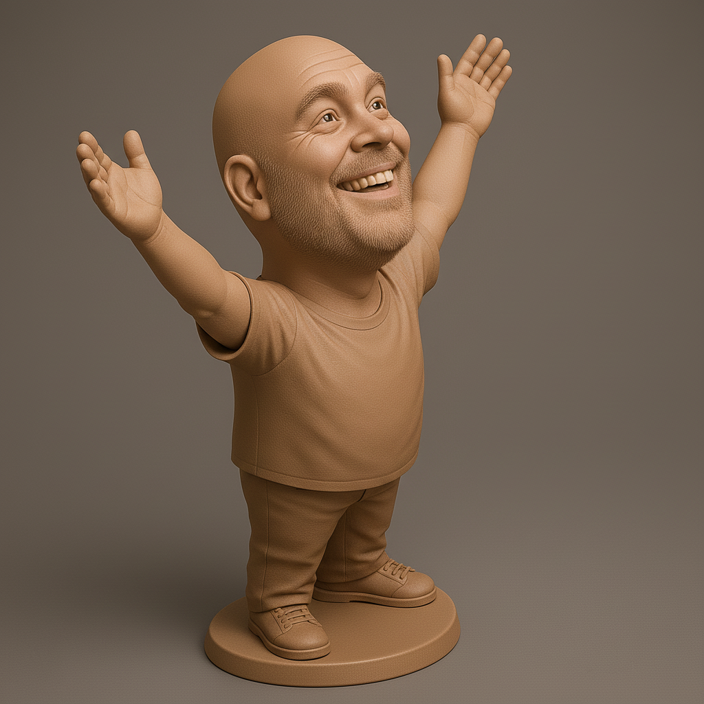 face anatomy 3d model-create 3d face model from photo_Joyful Figurine with Outstretched Arms