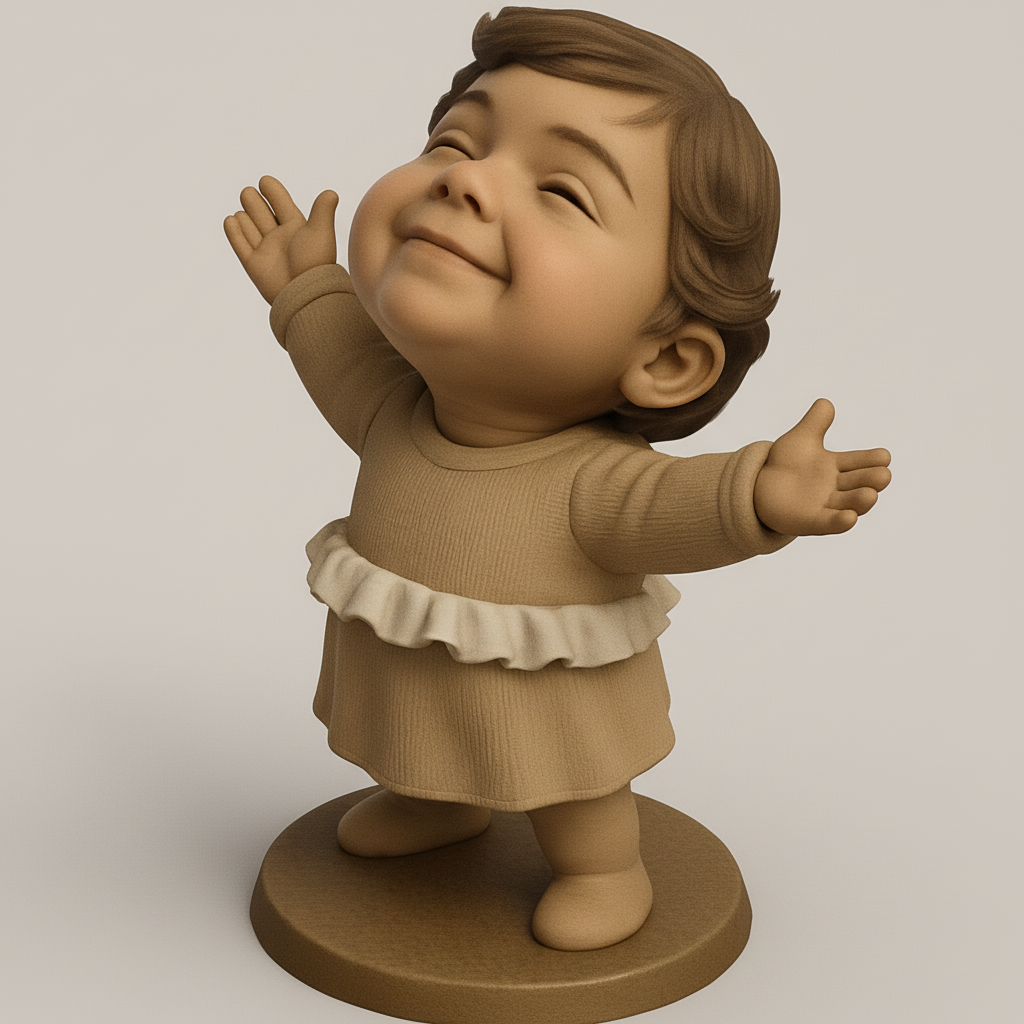face anatomy 3d model-create 3d face model from photo_Joyful Embrace Baby: Adorable Hugging Figurine