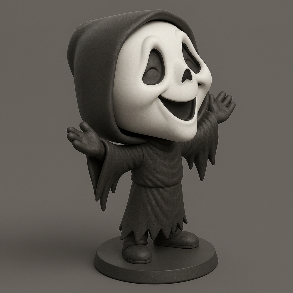 face anatomy 3d model-create 3d face model from photo_Cheerful Ghost Character for Fun Decor