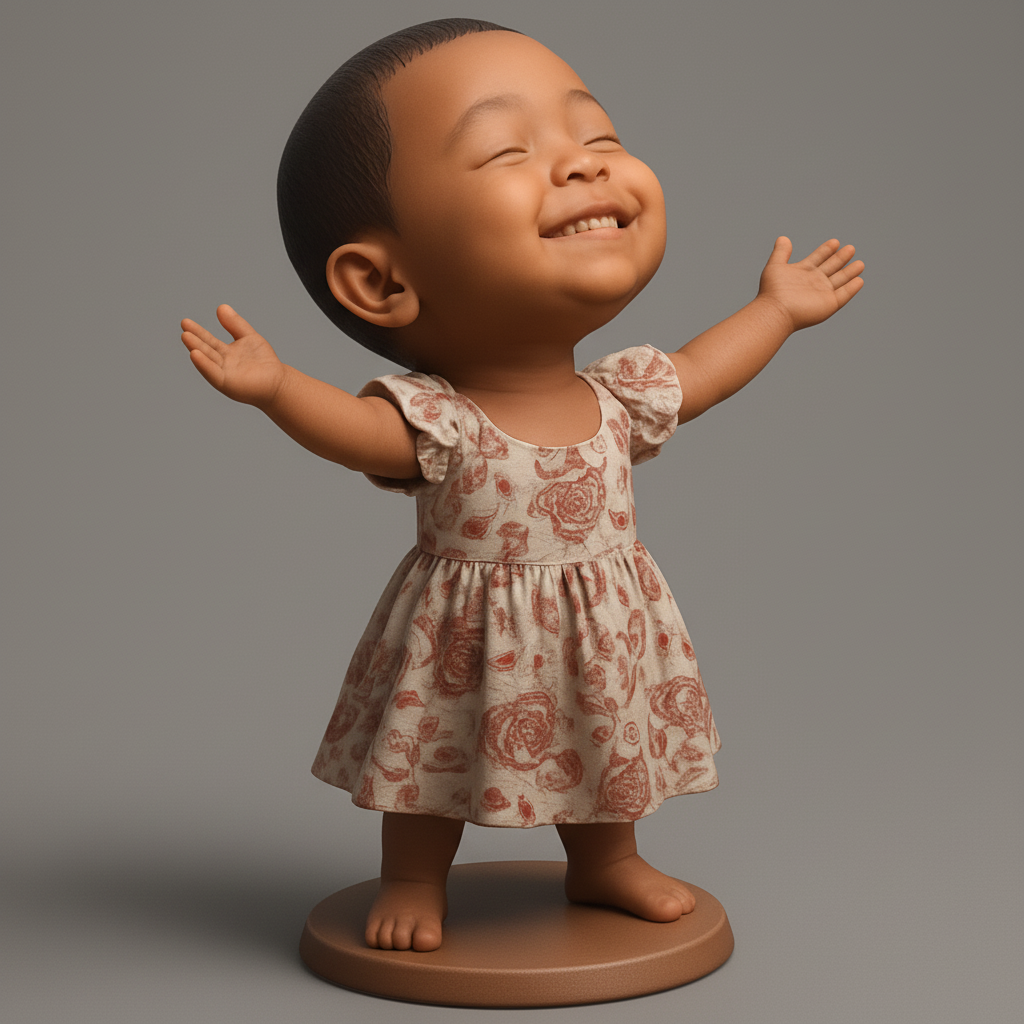 silhouette 3d printer maker-3d portrait printing_Joyful Embrace (R) Figurine: Happy Decor Piece