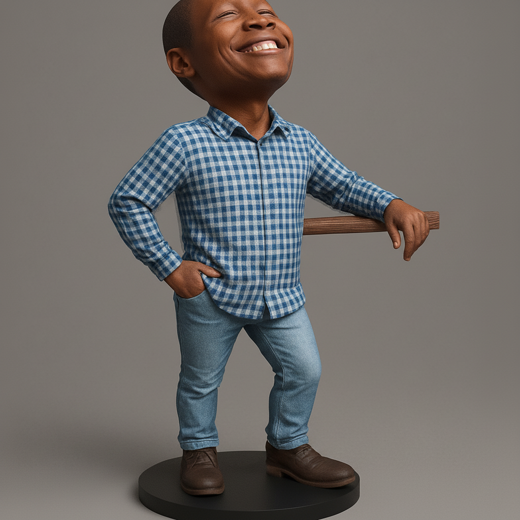 face to 3d model ai-3D portrait printing from photo_Pure Joy Bobblehead: A Contagious Smile for Your Desk