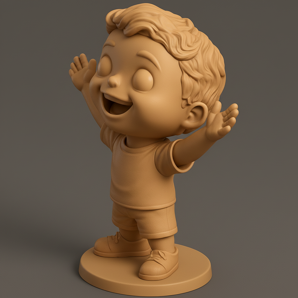 face anatomy 3d model-create 3d face model from photo_Joyful Boy Figurine: Spread Smiles & Happiness!