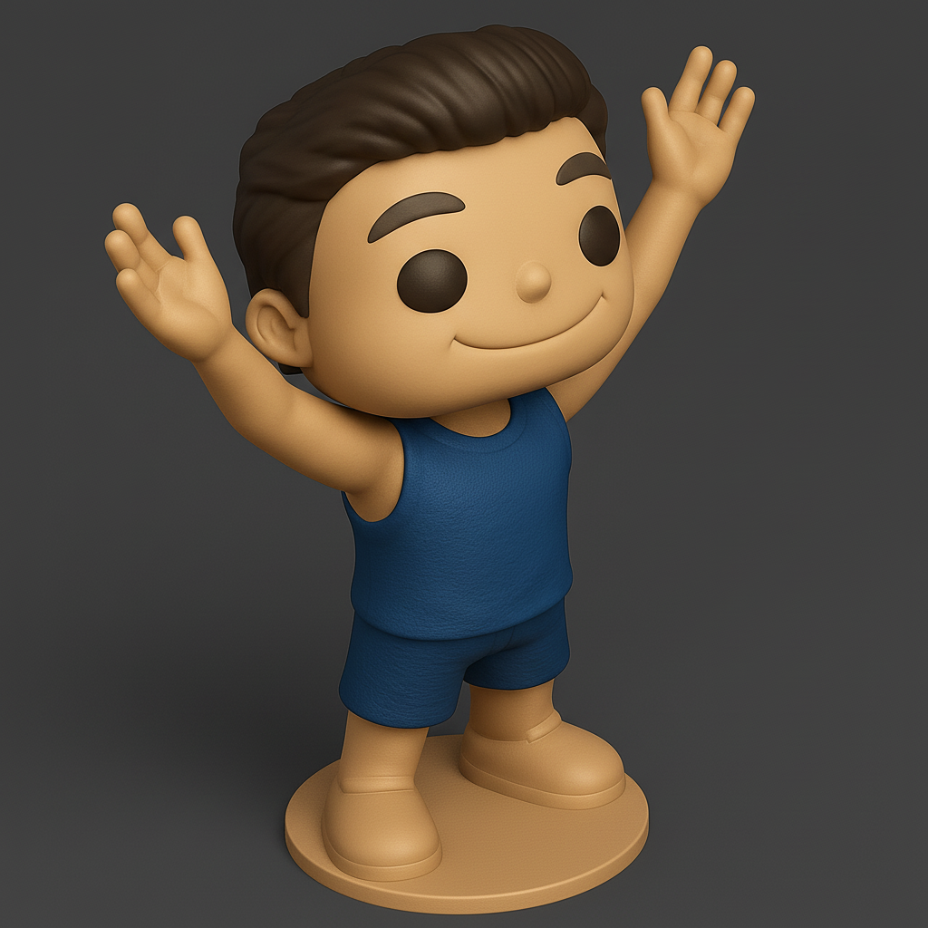 face to 3d model ai-3D portrait printing from photo_Joyful Boy Funko Style Figure: Celebrate & Display!
