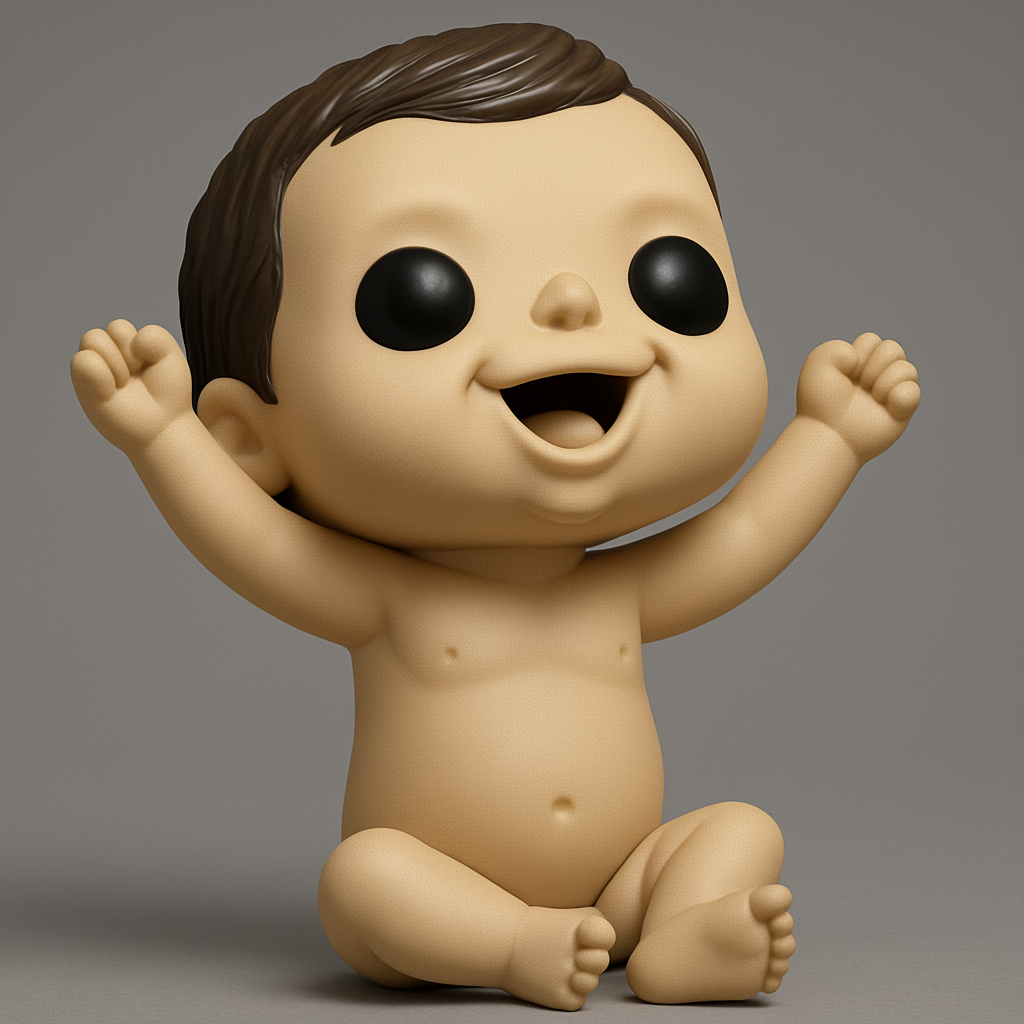 face anatomy 3d model-create 3d face model from photo_Cute Baby Joy Pop Figurine - Printable Happiness!