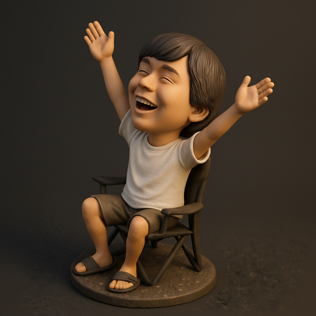 face to 3d model ai-3D portrait printing from photo_Happy Child Figurine: Spread Joyful Vibes!