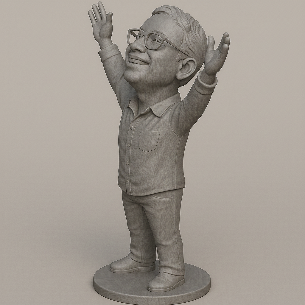 silhouette 3d printer maker-3d portrait printing_Joyful Celebrant 3D Model