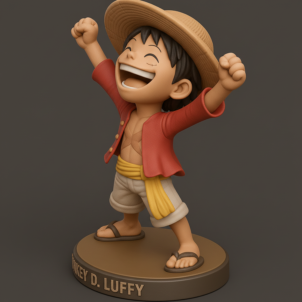 face anatomy 3d model-create 3d face model from photo_Luffy Cheer: Iconic Pirate Adventure Model