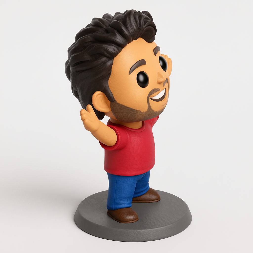 face to 3d model ai-3D portrait printing from photo_Happy Guy Collectible Figurine - Your New Desk Pal!