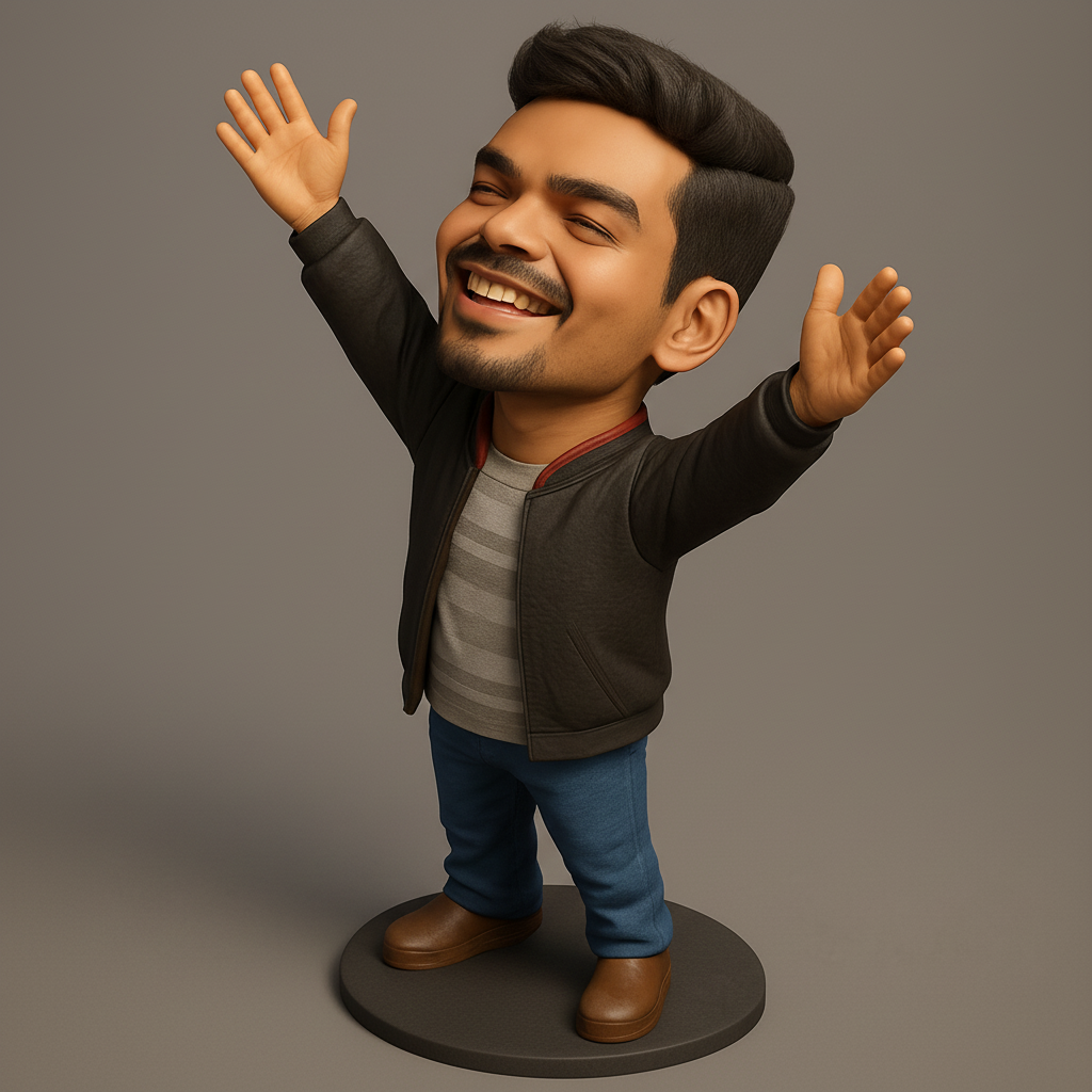 face anatomy 3d model-create 3d face model from photo_Happy Man Desk Buddy - Uplifting 3D Print Model!