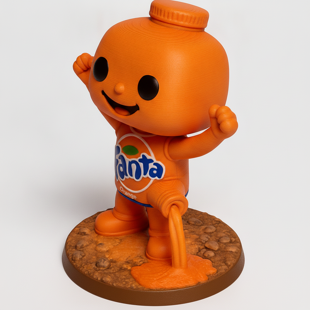 face anatomy 3d model-create 3d face model from photo_Dynamic Fanta Mascot Figure: Spill the Joy!