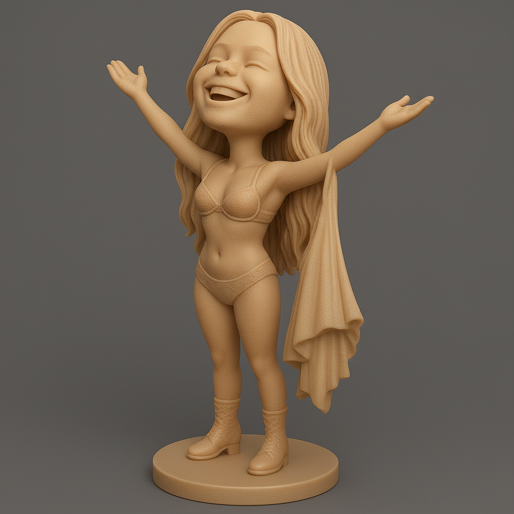 face anatomy 3d model-create 3d face model from photo_Sun-Kissed Joy: Cheerful Figure Statue