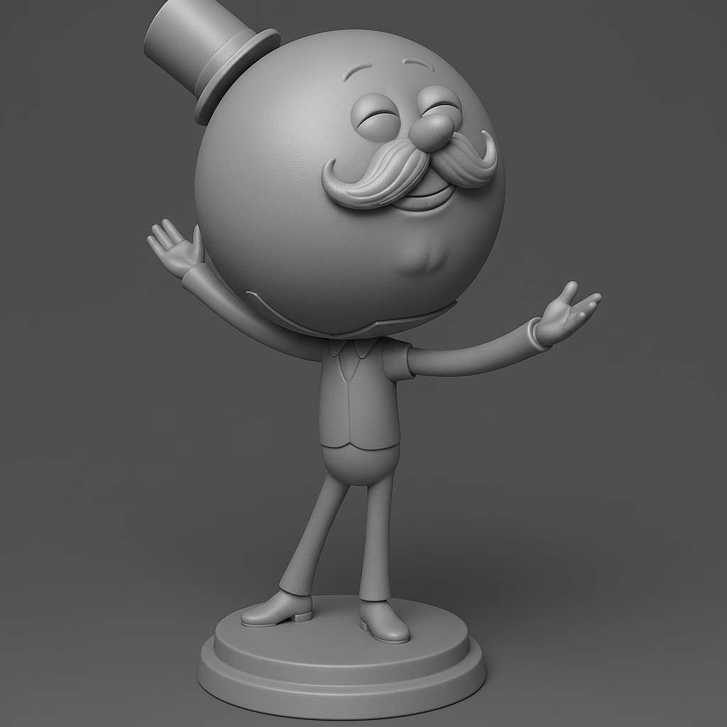 face anatomy 3d model-create 3d face model from photo_Charming Animated Character Figurine