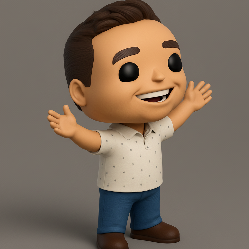 face to 3d model ai-3D portrait printing from photo_Friendly Welcoming Character Figurine - Funko Style Print