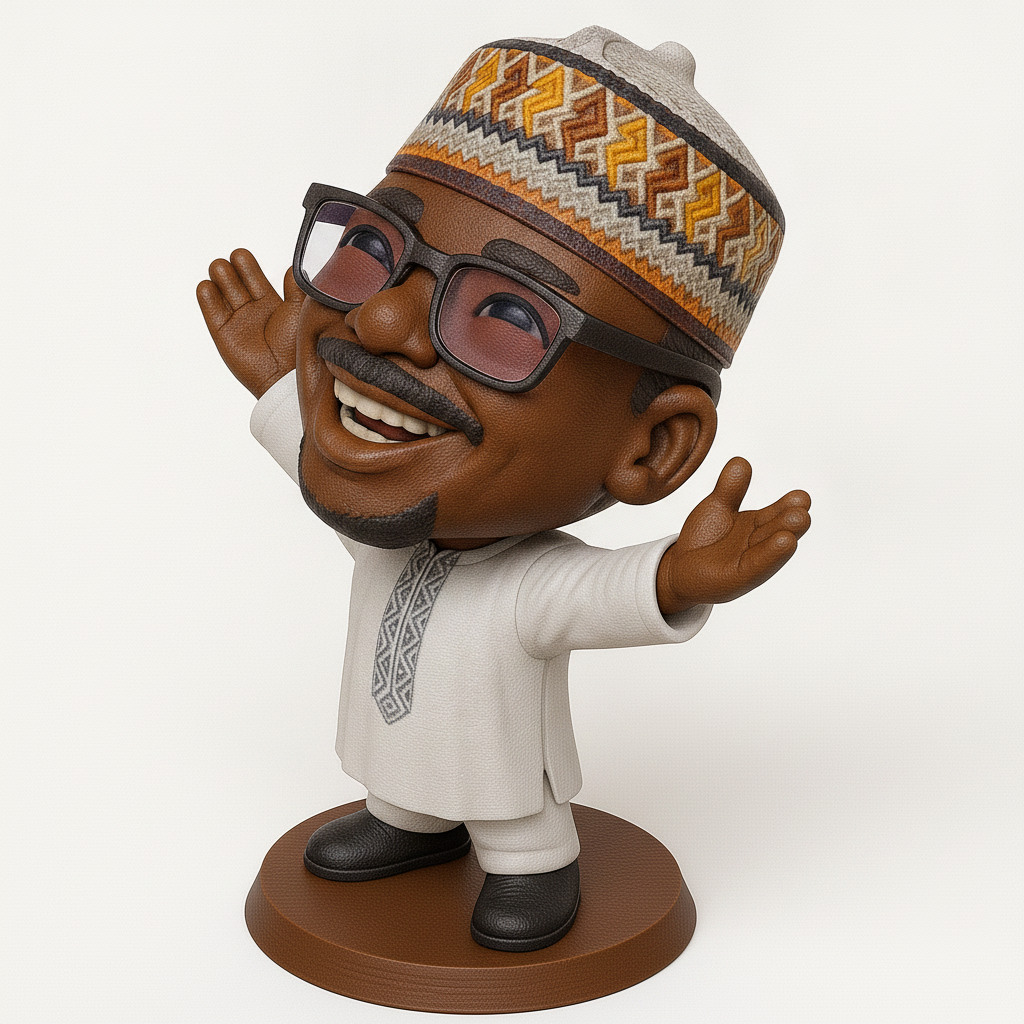 face to 3d model ai-3D portrait printing from photo_Joyful African Man Figurine - Print Your Own Smile!