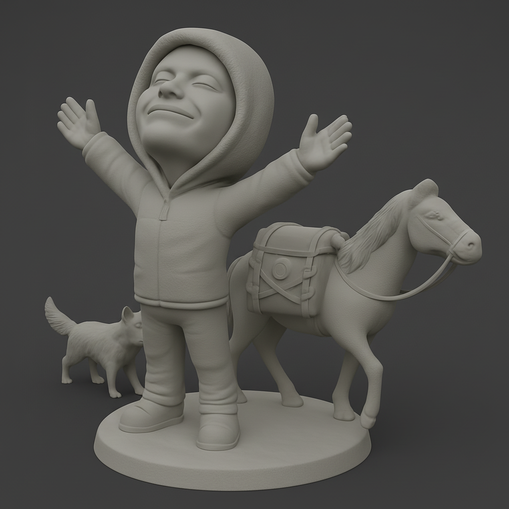 face anatomy 3d model-create 3d face model from photo_Joyful Explorer & Animal Companions