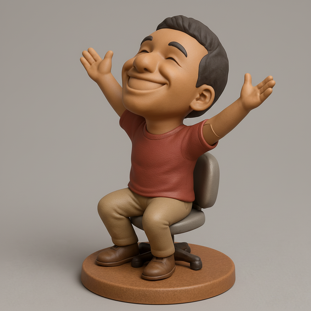 face anatomy 3d model-create 3d face model from photo_Happy Celebration Figurine on Chair