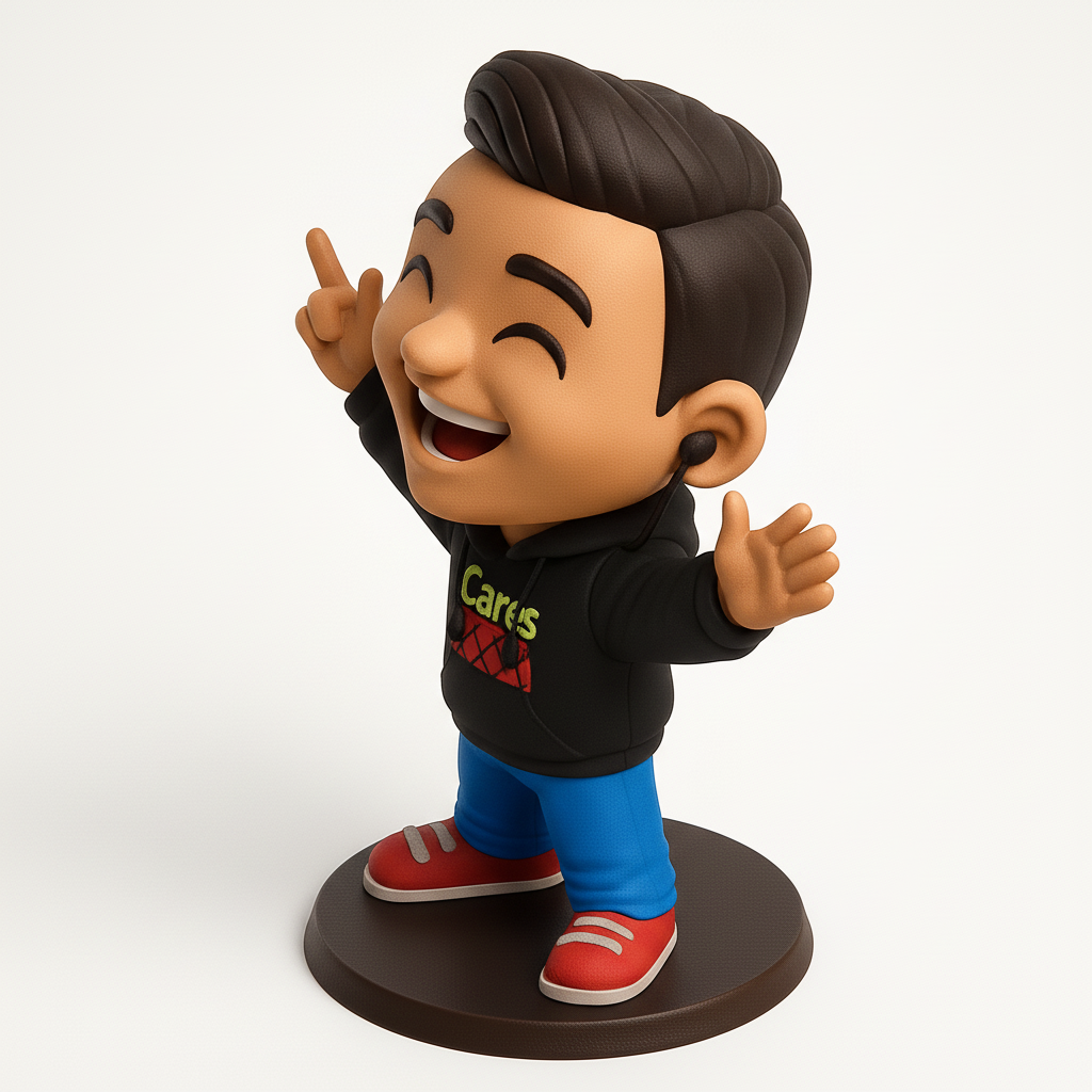 face anatomy 3d model-create 3d face model from photo_Cares Hoodie Joyful Figurine - Desk Buddy & Vibe Booster